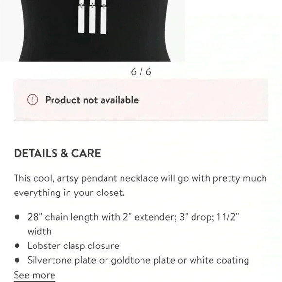 JCrew Tuning Fork Necklace Silver - Picture 5 of 6